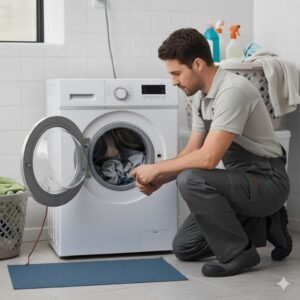 Wasmachine-afvoer verstopt